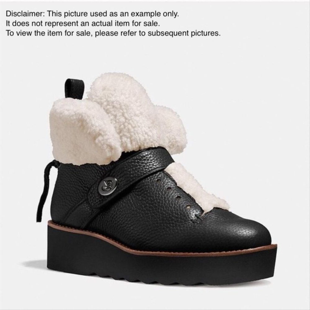 Coach Black Shearling Urban Hiker Boot 8M